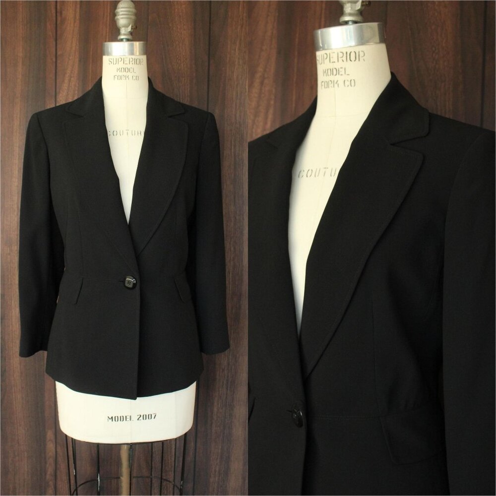 Vintage 2000s Jacket, Jones New York Black Blazer, Size 4